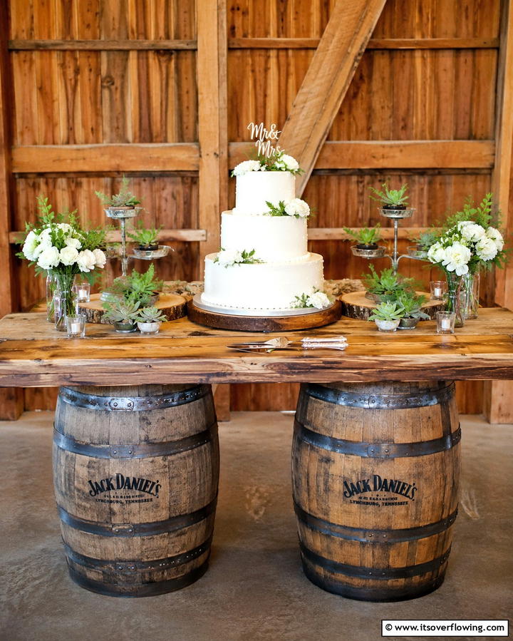 Whiskey Barrel Decor - 25 Western Wedding Ideas for a Rustic Celebration