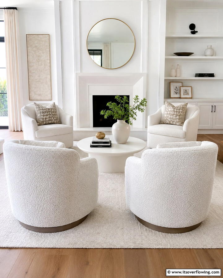 White Accent Chairs - 25 White Living Room Ideas for a Timeless Look