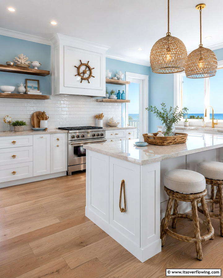 White Cabinets with Gold Rope Style Handles - 20 White Kitchen Cabinets With Gold Hardware Ideas