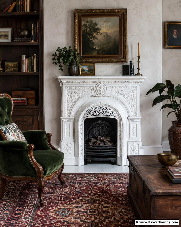 White Cast Iron Fireplace - 25 White Fireplace Ideas to Warm Up Your Living Room