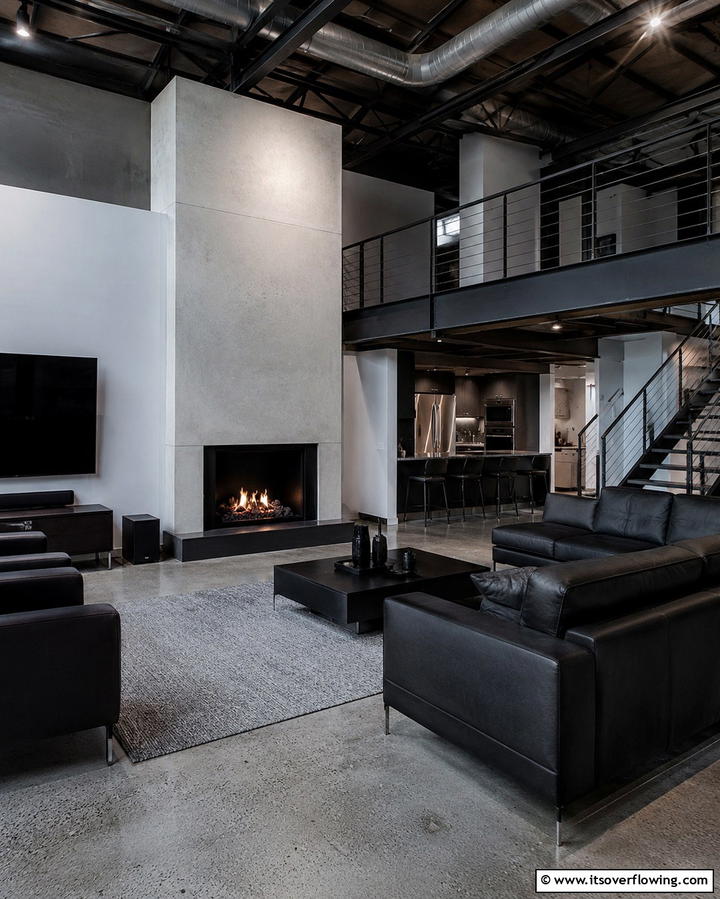 White Concrete Finish - 25 White Fireplace Ideas to Warm Up Your Living Room