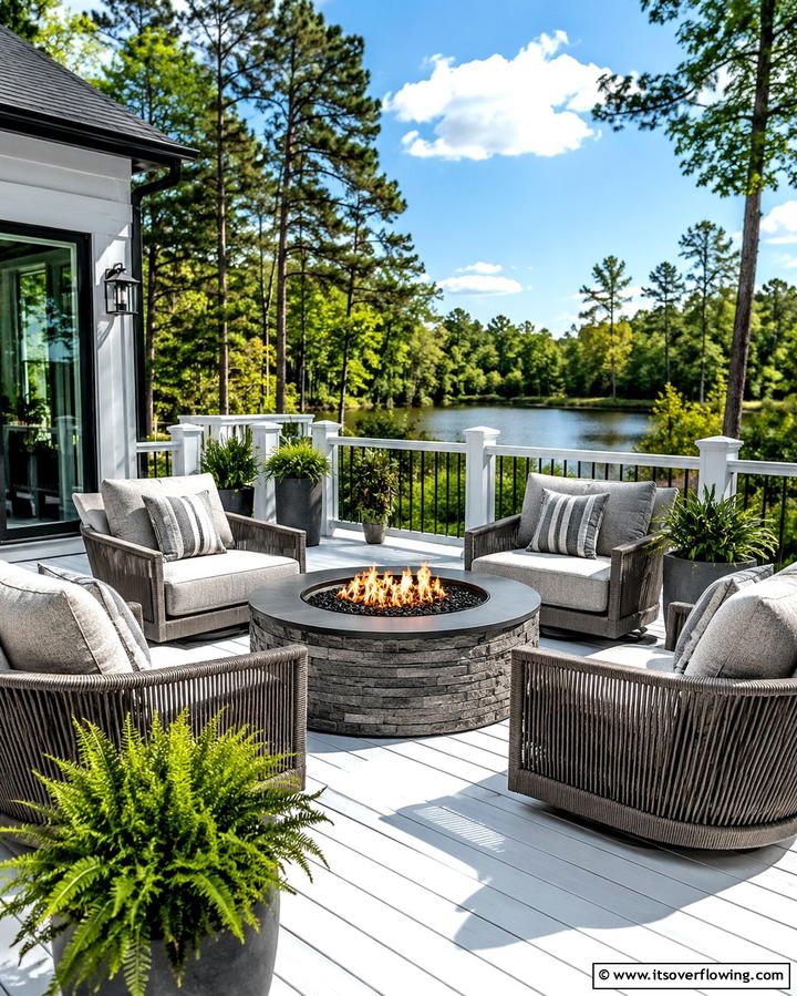 White Deck with Built In Seating - 25 White Deck Ideas for a Stunning Outdoor Space