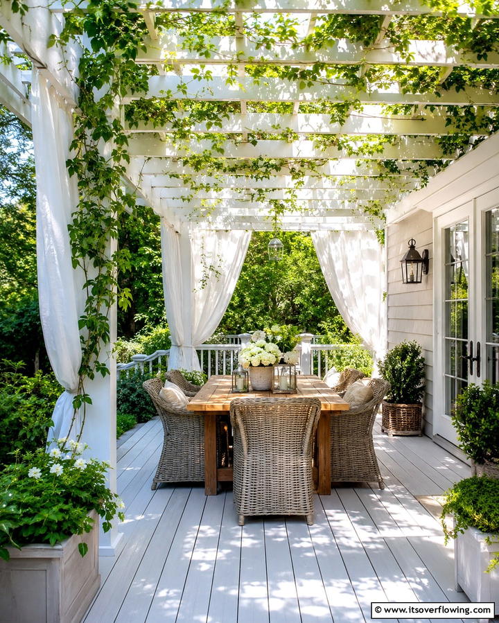 White Deck with Fire Pit Centerpiece - 25 White Deck Ideas for a Stunning Outdoor Space