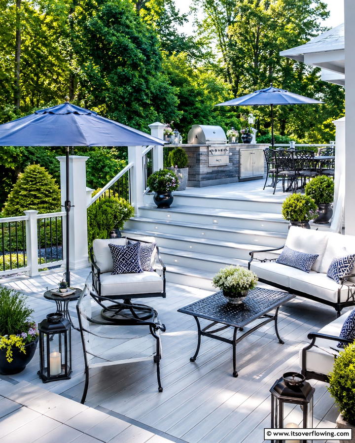White Deck with Fire Pit - 25 White Deck Ideas for a Stunning Outdoor Space