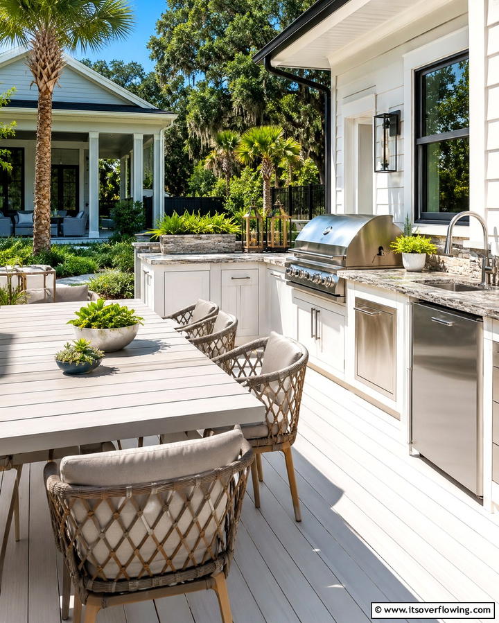 White Deck with Pergola for Shade - 25 White Deck Ideas for a Stunning Outdoor Space