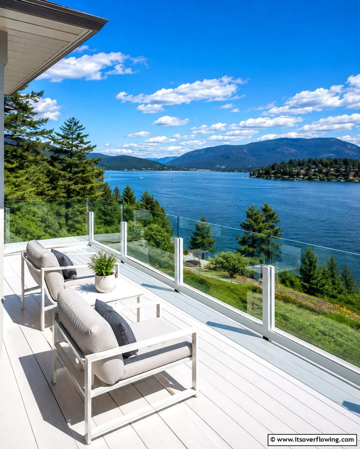 White Deck with Privacy Screens - 25 White Deck Ideas for a Stunning Outdoor Space