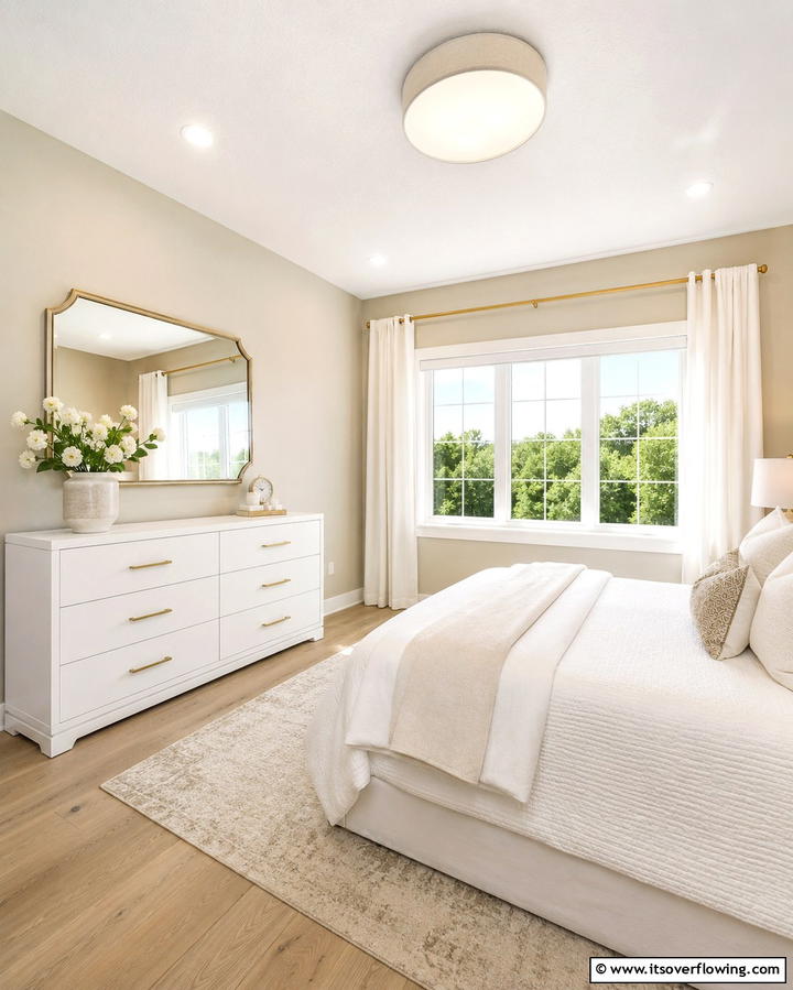 White Dresser for Clean Storage - 20 White and Cream Bedroom Ideas for a Serene Retreat