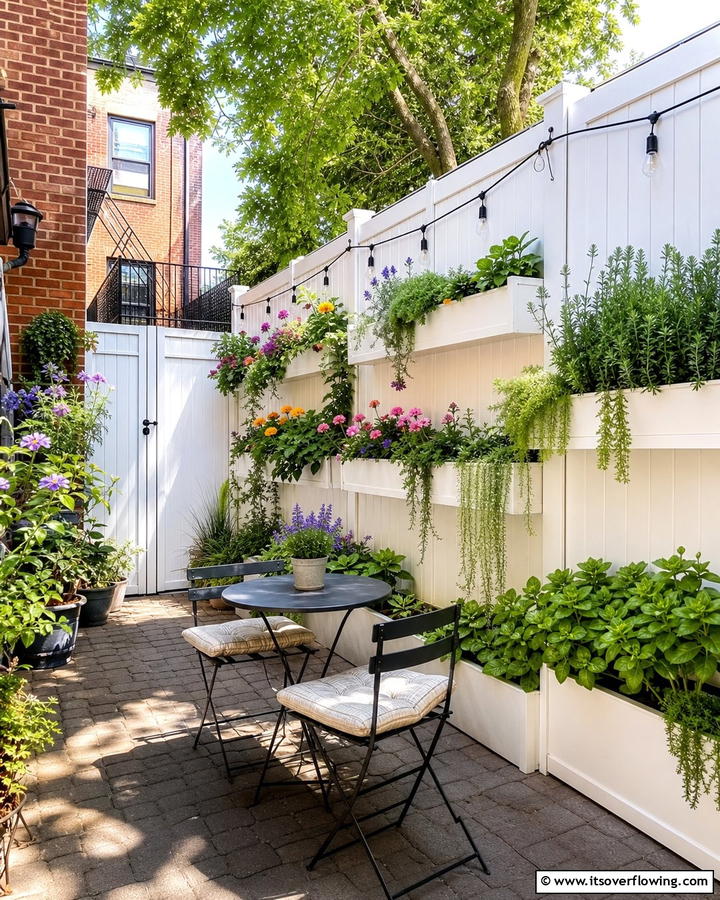 White Fence with Built In Planters - 20 White Privacy Fence Ideas for a Classic Look