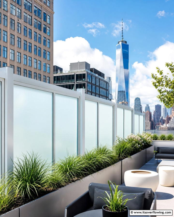 White Frosted Glass Fence - 20 White Privacy Fence Ideas for a Classic Look