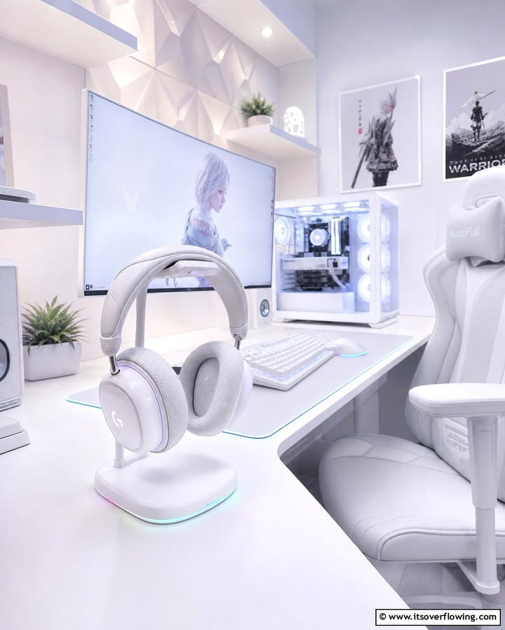 White Gaming Headphones - 25 All White Gaming Setup Ideas for a Sleek Look