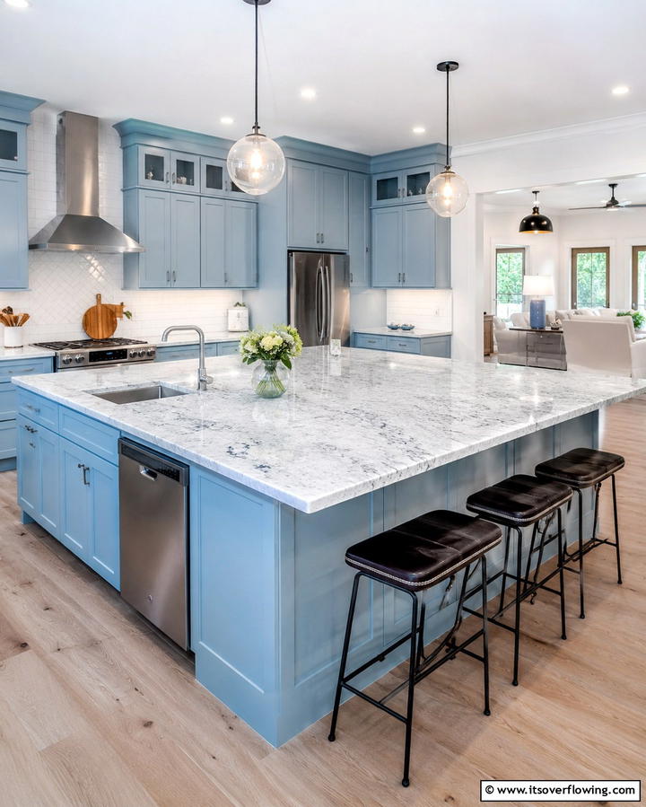 White Ice Granite for a Bright and Airy Feel - 25 Granite Kitchen Countertop Ideas for Elegant Kitchens
