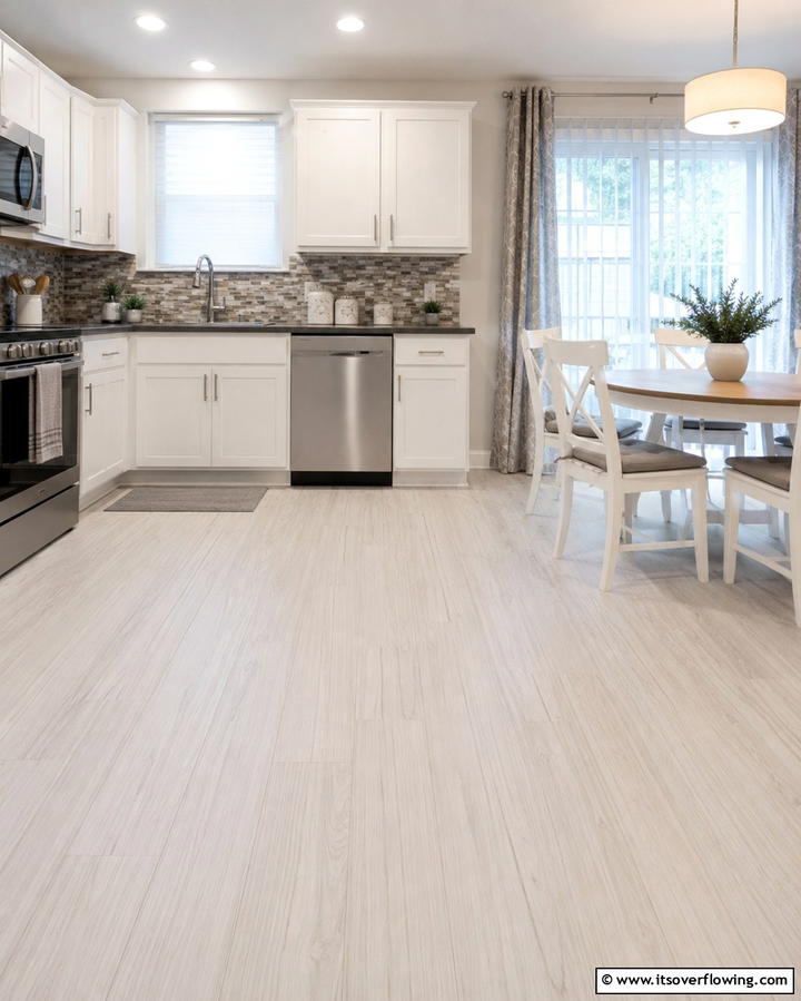 White Laminate Flooring - 25 White Kitchen Floor Ideas for a Bright Space