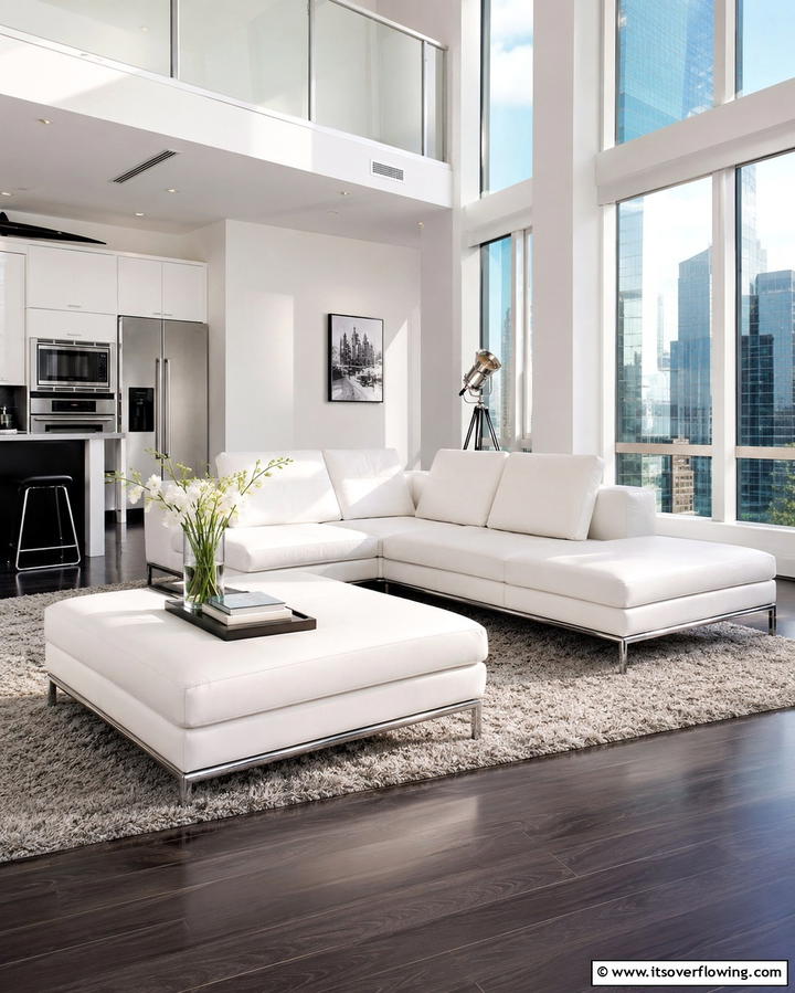 White Leather Furniture - 25 White Living Room Ideas for a Timeless Look