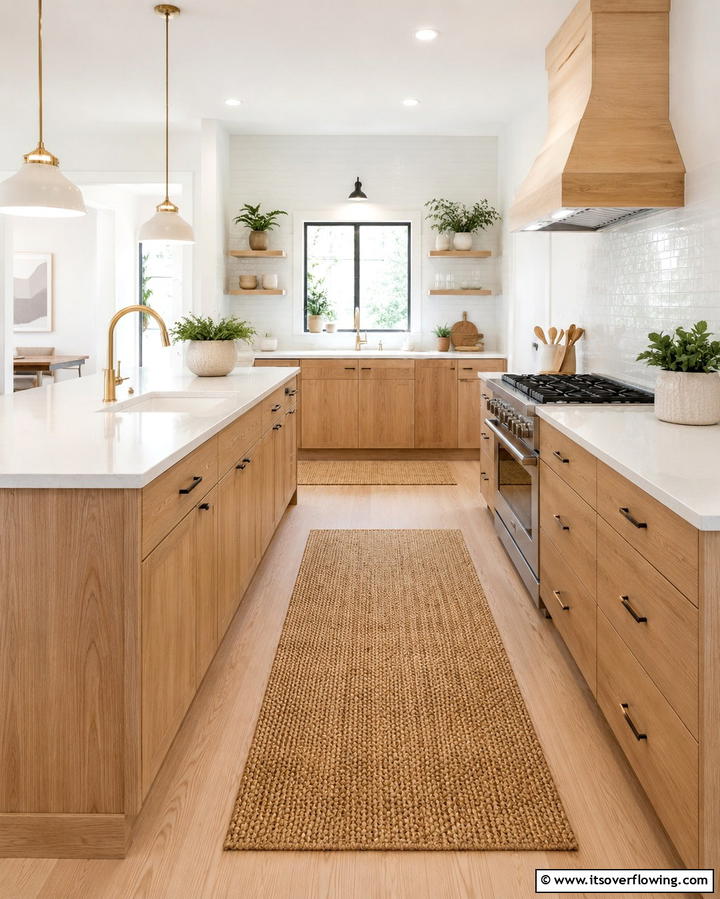 White Oak Cabinets with Bold Backsplash - 30 White Oak Cabinet Kitchen Ideas for Timeless Style