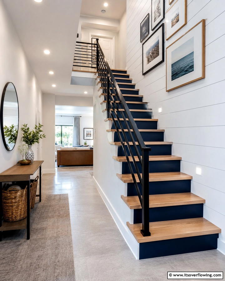 White Oak Stairs with Contrasting Risers - 20 White Oak Staircase Ideas for a Modern and Warm Home