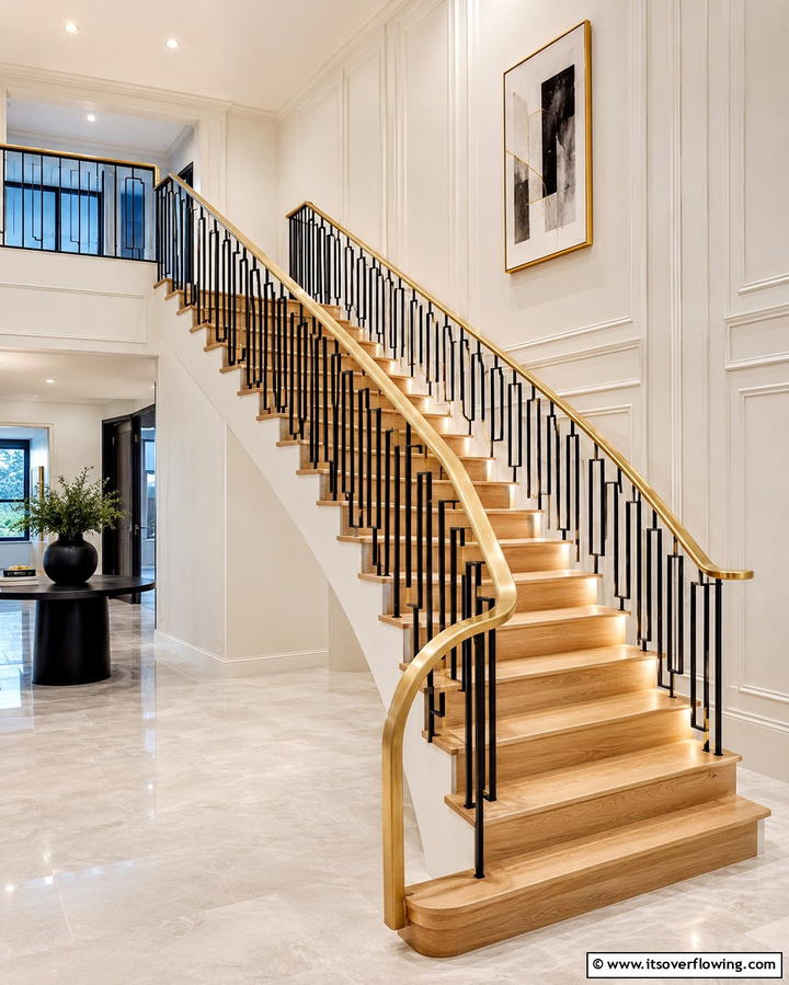 White Oak Stairs with Custom Handrails - 20 White Oak Staircase Ideas for a Modern and Warm Home