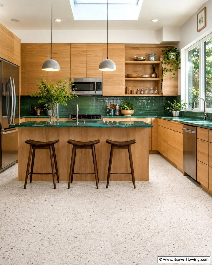 White Pebble Stone Flooring - 25 White Kitchen Floor Ideas for a Bright Space