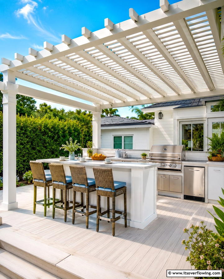 White Poolside Deck - 25 White Deck Ideas for a Stunning Outdoor Space