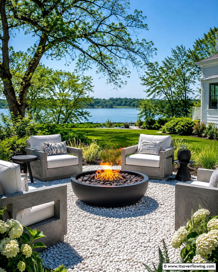 White Rock Fire Pit Surrounds - 25 White Rock Landscaping Ideas for a Clean Look