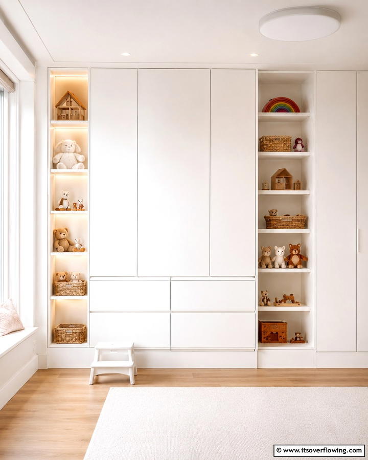 White Storage Solutions - 25 White Nursery Ideas for a Calming Baby Room