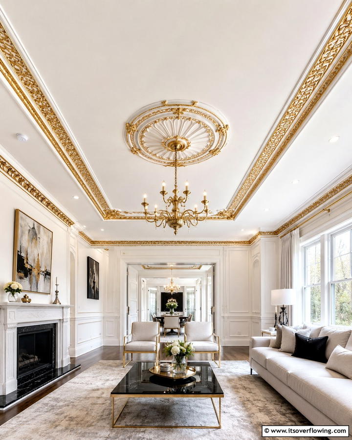 White and Gold Decorative Pillows - 25 White and Gold Bedroom Ideas for a Serene Retreat