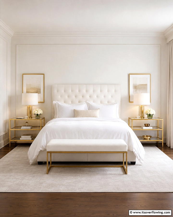 White and Gold Wallpaper - 25 White and Gold Bedroom Ideas for a Serene Retreat