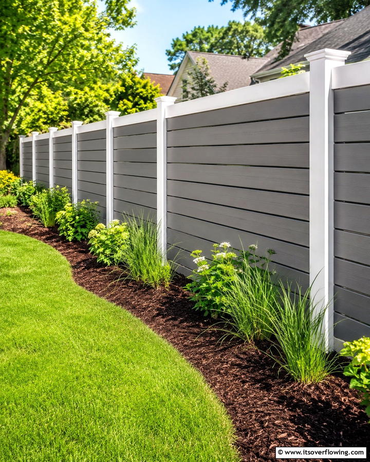White and Gray Combination - 25 Fence Painting Ideas to Refresh Your Outdoor Space