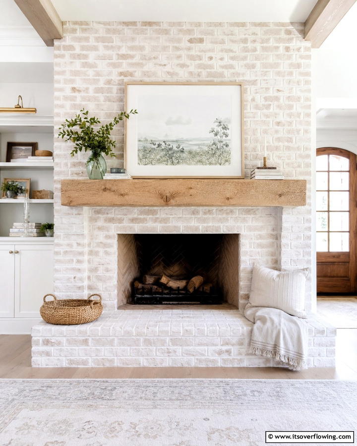 Whitewashed Brick - 25 Rustic Fireplaces to Warm Up Your Living Space