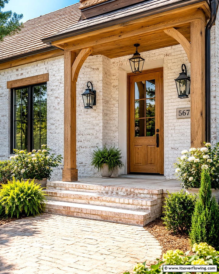 Whitewashed Brick for Subtle Elegance - 25 Modern Cottage House Exterior Ideas for a Charming Look