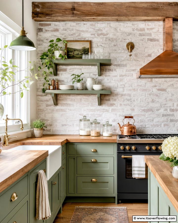 Whitewashed Brick - 25 Rustic Backsplash Ideas for a Farmhouse Kitchen
