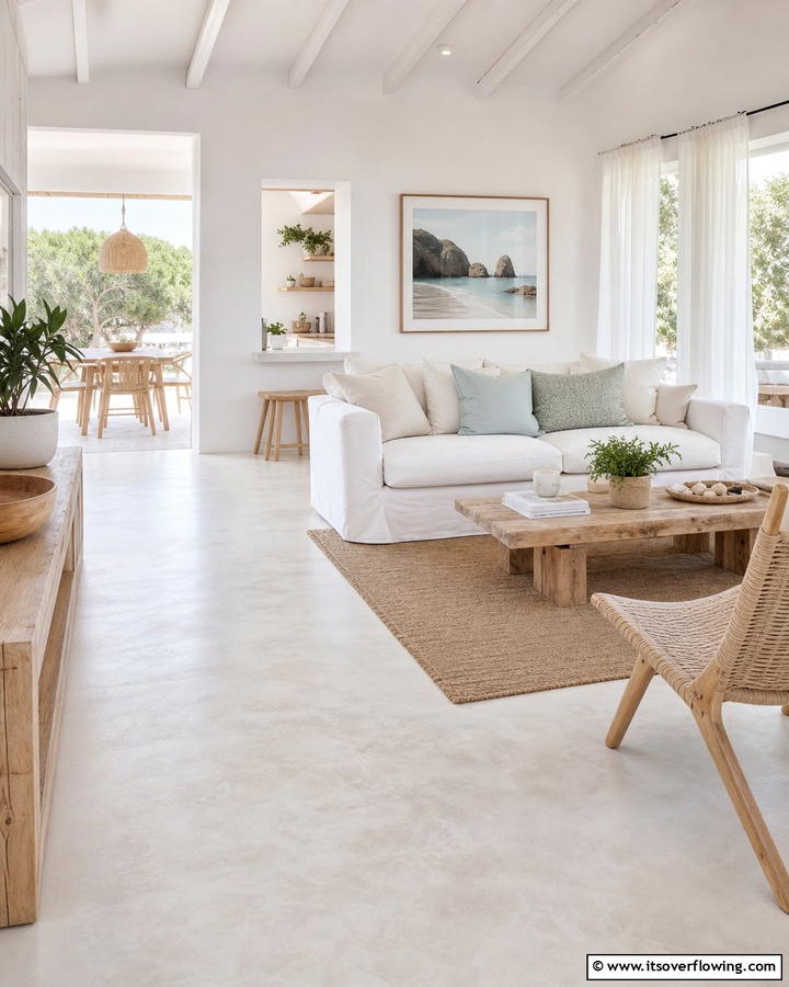 Whitewashed Concrete - 20 Indoor Concrete Floor Paint Ideas for a Modern Look