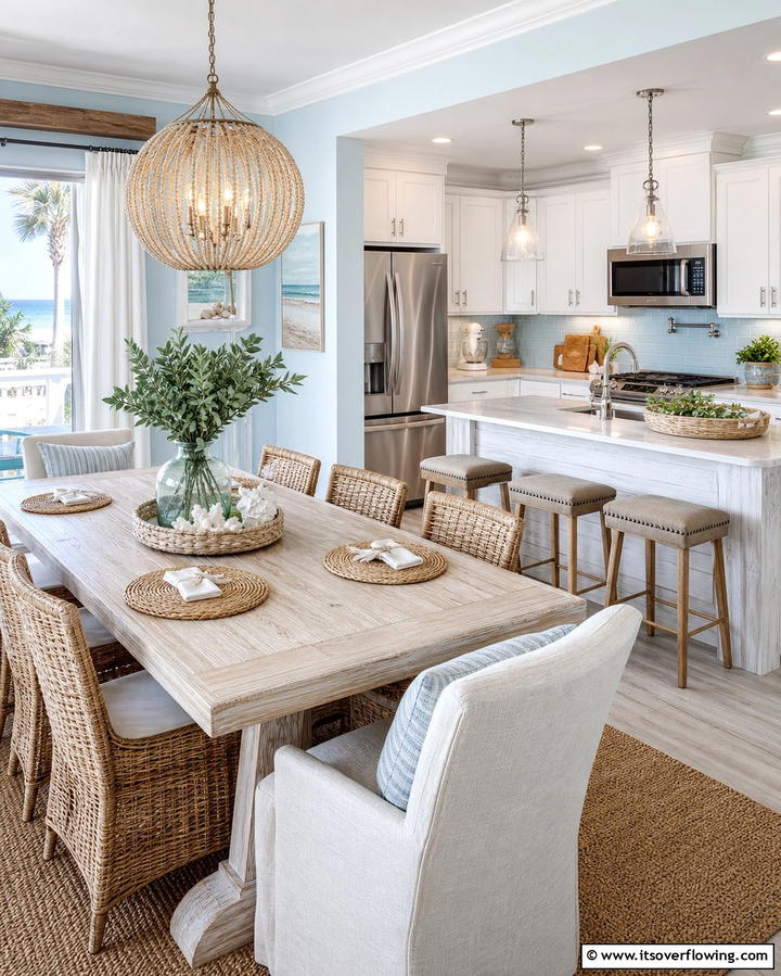 Whitewashed Furniture - 25 Coastal Kitchen Ideas for a Beach-Inspired Look