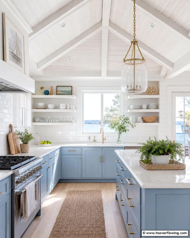 Whitewashed Vaulted Ceilings for a Bright and Airy Look - 25 Vaulted Ceiling Kitchen Ideas for a Spacious Feel