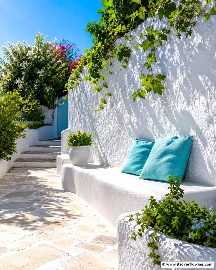 Whitewashed Walls - 25 Mediterranean Patio Ideas for Outdoor Living Spaces