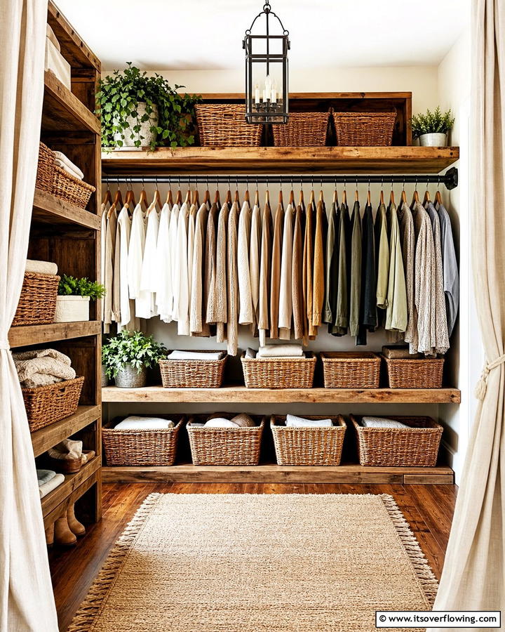 Wicker Baskets for Storage - 20 Rustic Closet Ideas for a Charming Storage Solution