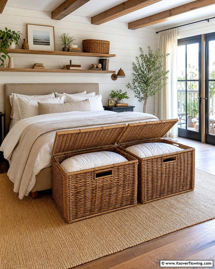 Wicker Baskets with Lids - 20 Comforter Storage Ideas to Maximize Space