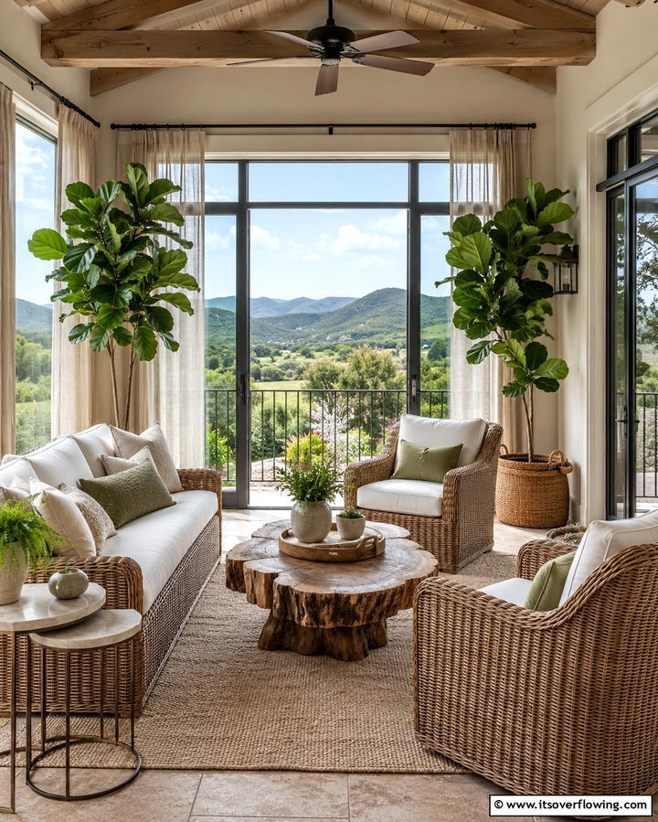 Wicker Furniture for Timeless Elegance - 25 Rustic Sunroom Ideas to Enjoy Nature Indoors