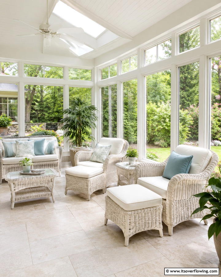 Wicker Furniture for a Light and Airy Appeal - 25 Victorian Sunroom Ideas for a Bright Retreat