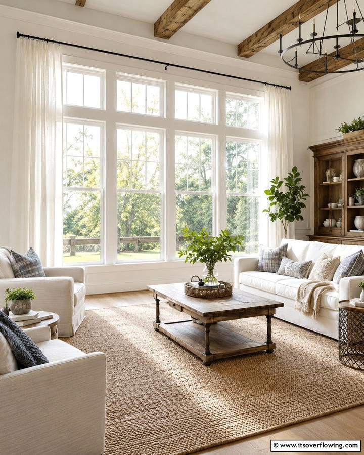 Wicker or Rattan Accents - 25 Farmhouse Living Room Ideas for a Rustic Charm