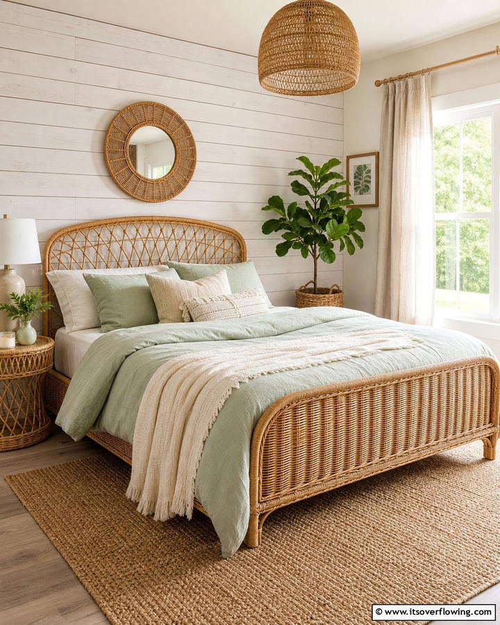 Wicker or Rattan AccentsOne - 25 Country Bedroom Ideas- Cozy & Rustic Designs