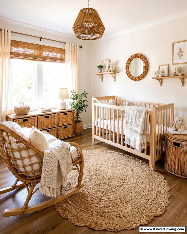 Wicker or Rattan Furniture - 25 Rustic Nursery Ideas for a Cozy Baby Room