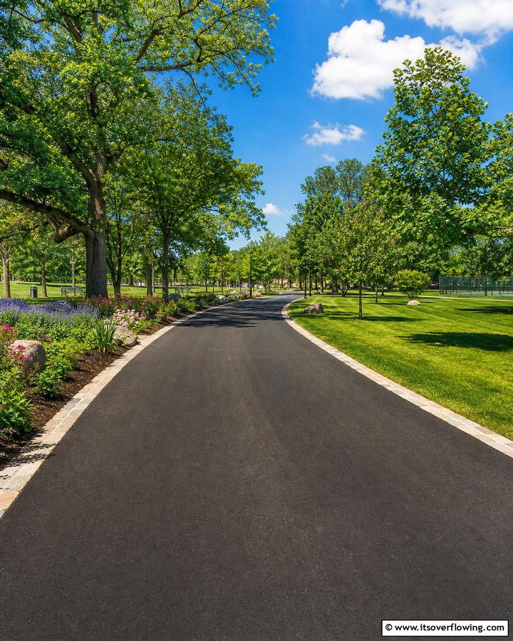 Wide Asphalt Walkways for Multi Purpose Use - 20 Asphalt Walkway Ideas for Durable Pathways