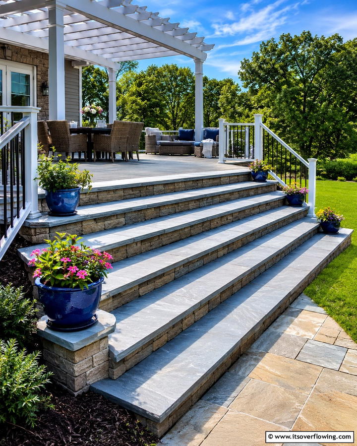 Wide Multi Tiered Steps - 25 Deck Steps Ideas for a Safe and Stylish Entry