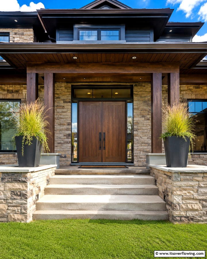 Wide Plank Panels - 25 Double Front Door Ideas for a Grand Entrance