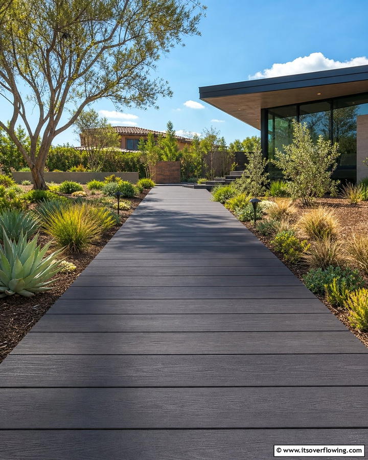 Wide Plank Walkways - 20 Composite Walkway Ideas for a Durable and Beautiful Path