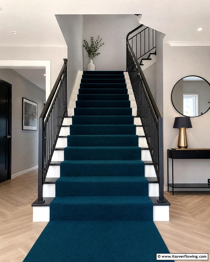 Wide Solid Color Runners - 25 Stair Runner Ideas for Safety and Style in Your Home