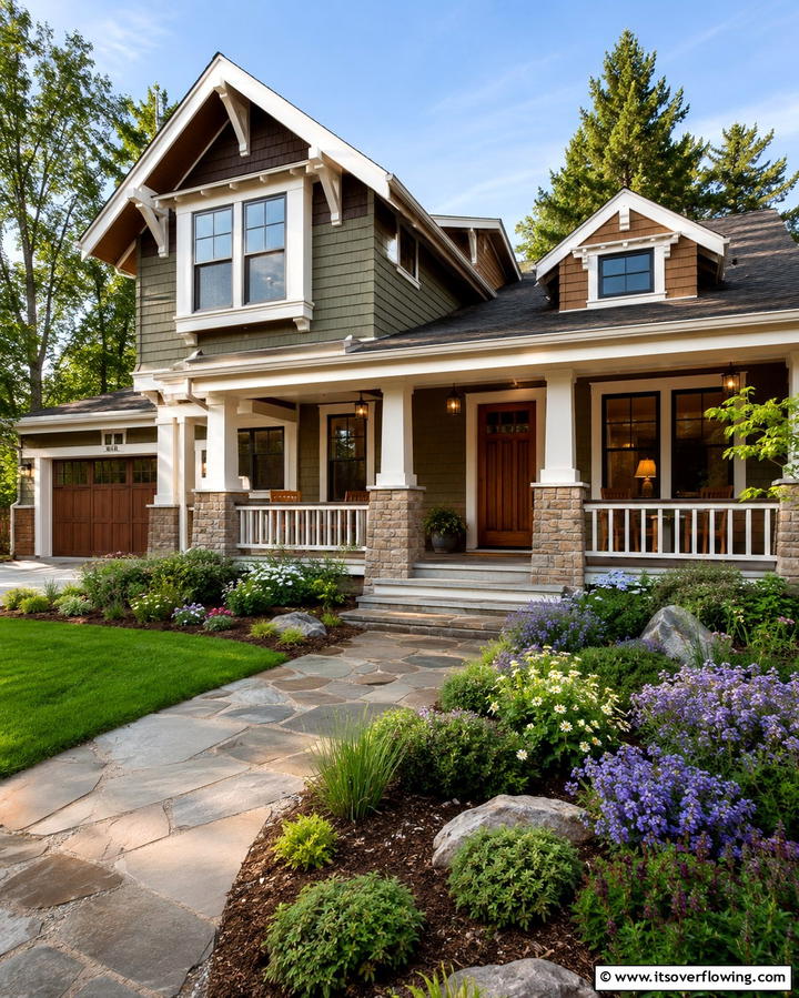 Wide Trim and Fascia Boards - 25 Craftsman Style House Exterior Ideas for Curb Appeal