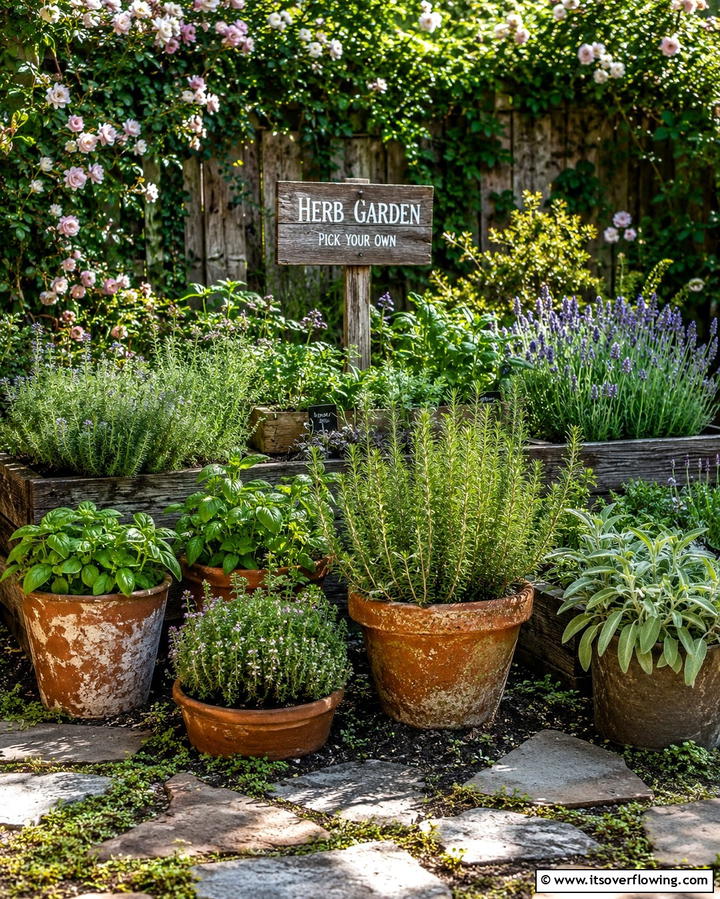 Wild Herb Garden Corner - 30 Rustic Landscaping Ideas for Natural Yard Beauty