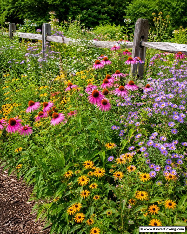 Wildflower Inspired Flower Bed - 30 Front Yard Flower Bed Ideas for Curb Appeal Boost