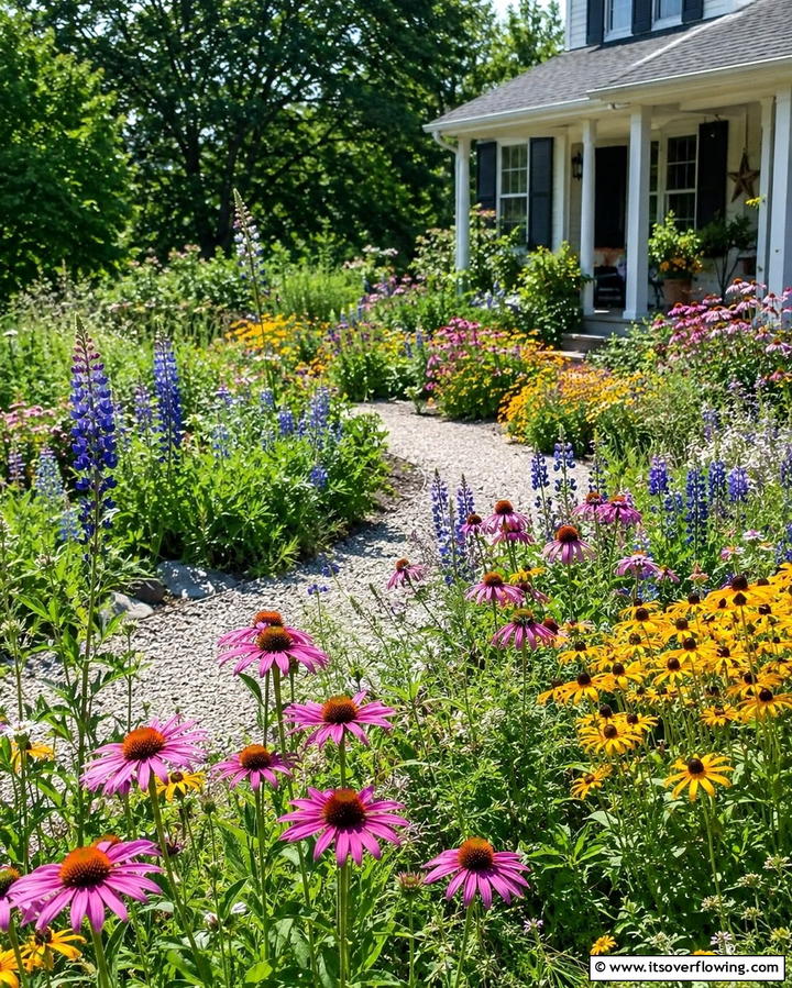 Wildflower Inspired Flower Beds - 30 Front Yard Flower Bed Ideas for Curb Appeal Boost